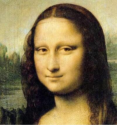 Monalisa with the golden ratio all oaver her face